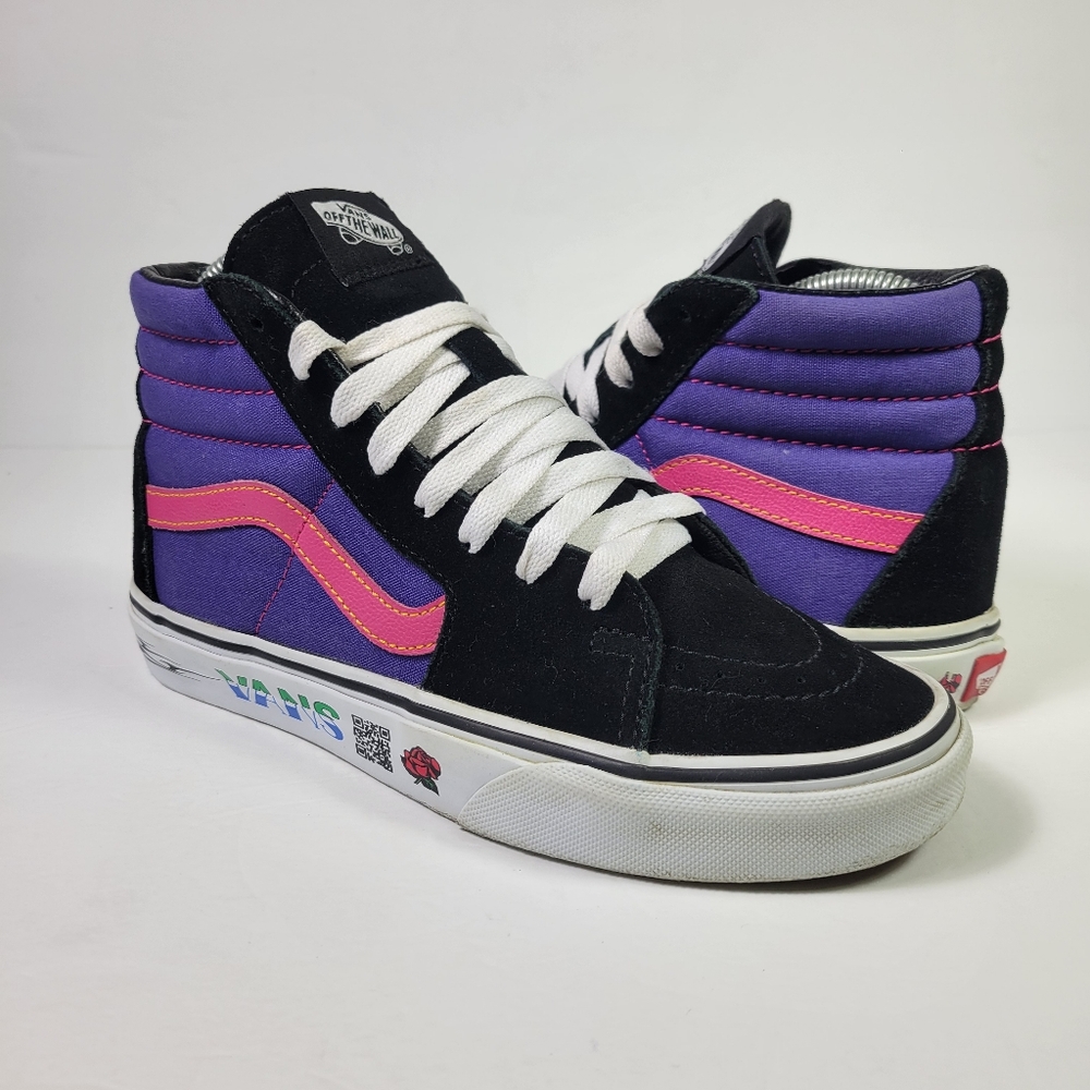 Vans Women's Sk8 Hi Disruptive Purple/Black Skate Shoes Sz 6
